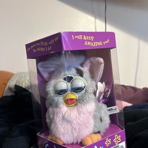 Gray and Pink Furby Toy